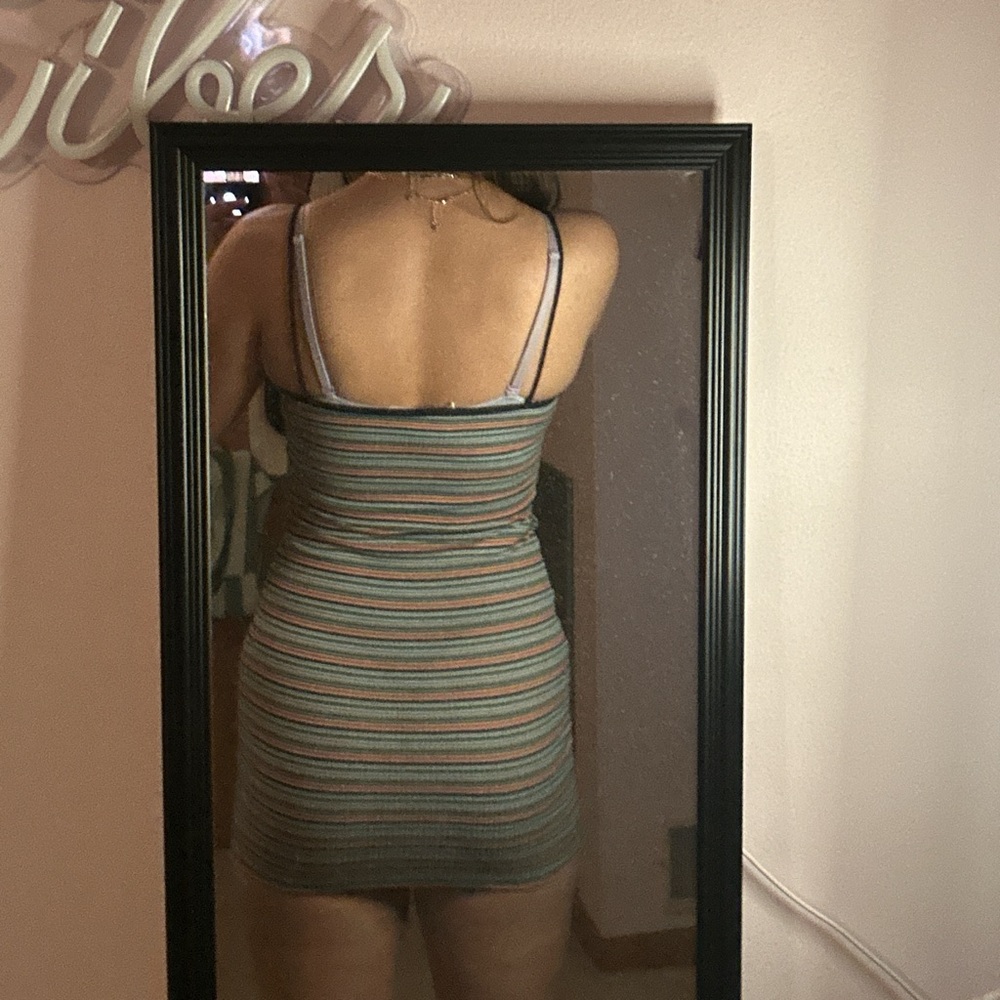 Striped Multicolor Bodycon Dress - Picture 2 of 2